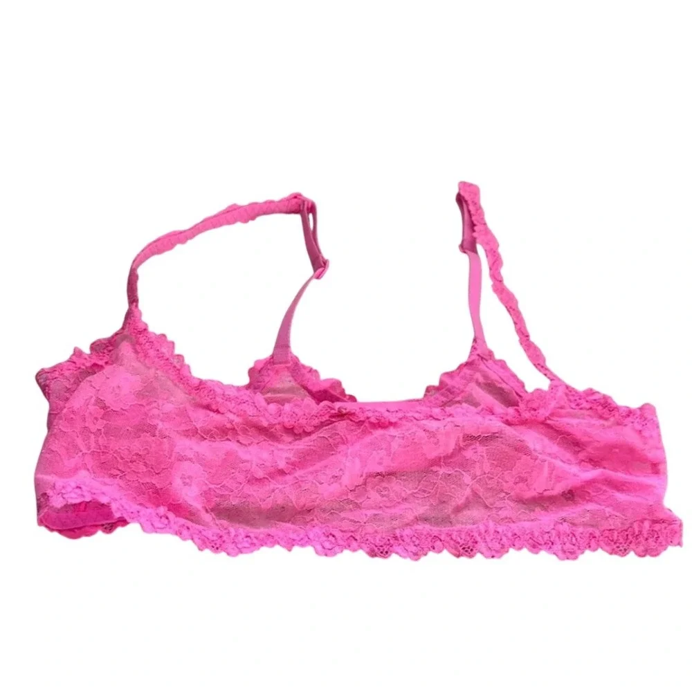 Skims Stretch Lace Skimpy Scoop Bralette Pink BR-SCP-2965 XL